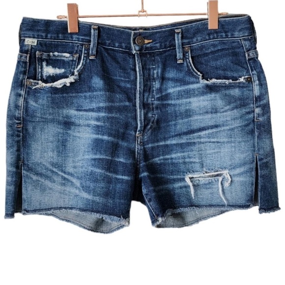CITIZENS OF HUMANITY COREY DENIM DISTRESSED SHORTS PREMIUM VINTAGE size 24 - Picture 1 of 3